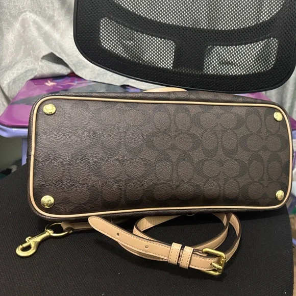 Coach Payton Dome Brown and Tan Signature Satchel - Picture 7 of 9